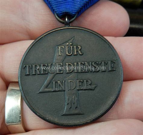 A Mint Wwii German Ss 4 Year Long Service Medal