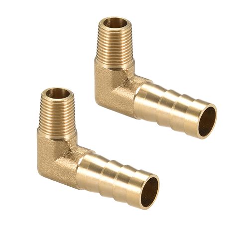 Brass Barb Hose Fitting 90 Degree Elbow 10mm Barbed X 18 Pt Male Pipe