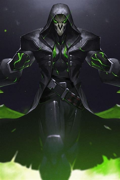 Green Reaper Overwatch Warrior Online Game 720x1280 Wallpaper