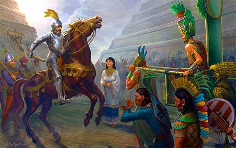 Collision Of The Worlds Cortes And Monteczuma Aztec Empire Aztec Art