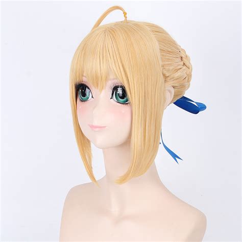 Saber Arturia Pendragon Cosplay Wig Of Fate Costume Play Wigs Halloween Costumes Hair