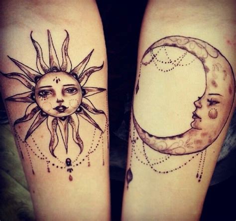 Examples Of Moon Tattoos Cuded Friend Tattoos Matching Tattoos Sun Tattoos