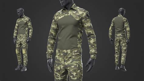 Army Tactical Camouflage Military Uniform 3d Model By Abuvalove