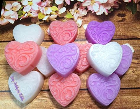 12 Small Heart Shaped Soaps Wedding Soap Favors Victorian Etsy Soap