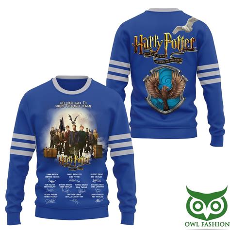 Premium Harry Potter 20th Anniversary Ravenclaw Eagle 3d Shirt Owl
