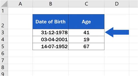 How To Calculate Age In Excel In Easy Steps
