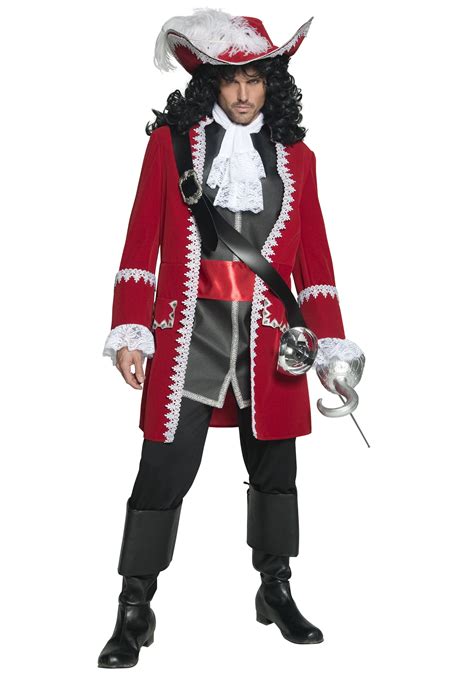 mens red pirate captain costume regal captain hook pirate costumes