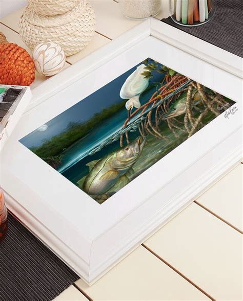 Snook Art Print Snook And Egret Fishing Décor Snook Art Fish Etsy