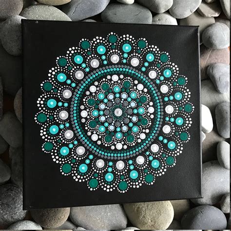 Mandala Dot Painting Wood Board Canvas 12x12 Painting Acrylic