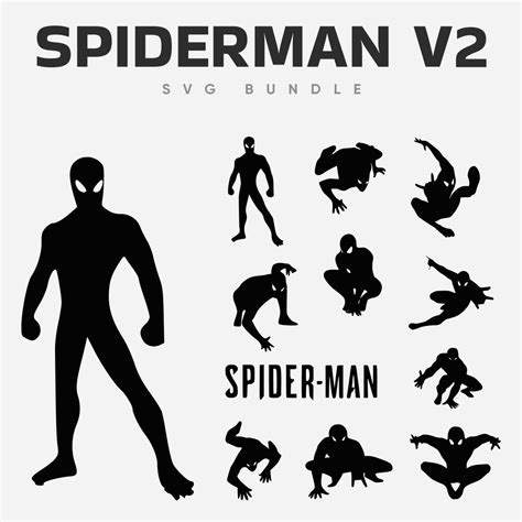Spider Man SVG Black SpiderMan, Spider Man Silhouette Printable Vector