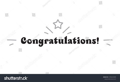 Congratulations Lettering Calligraphic Style Typo Design Stock Vector