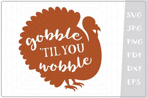 Gobble Til You Wobble Turkey Gráfico Por Cute Graphic · Creative Fabrica