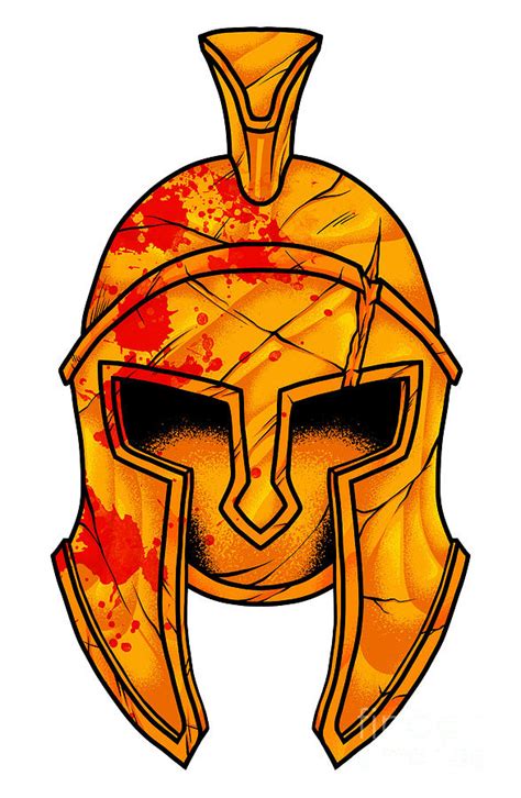Spartan Helmet Marked By Battle Warrior Digital Art By Mister Tee