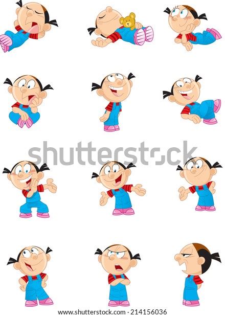 Illustration Shows Child Different Poses This Stock Vector Royalty