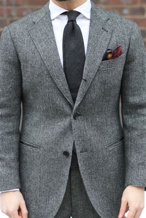 Herringbone Wool Suit Details Wool Suit Men Grey Suit Men Grey Wool
