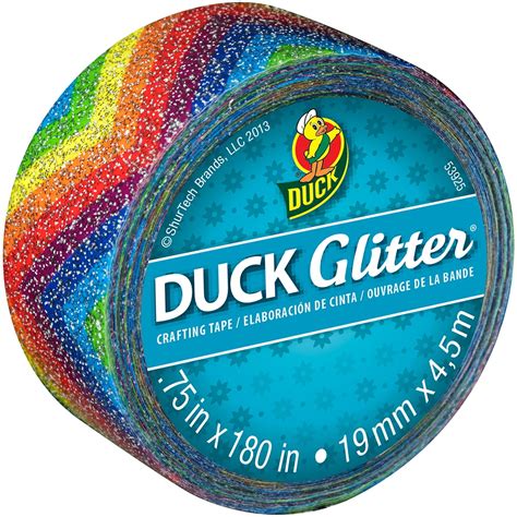 Duck 75 X 15 Glitter Duct Tape Rainbow Chevron 1 Roll