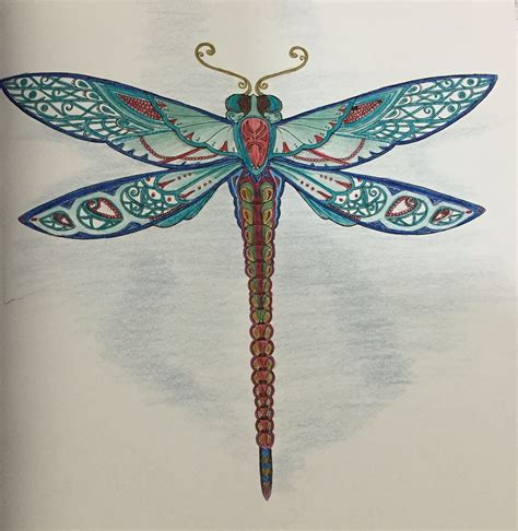 Dragonfly From Enchanted Forest By Johanna Basford Enchanted Forest