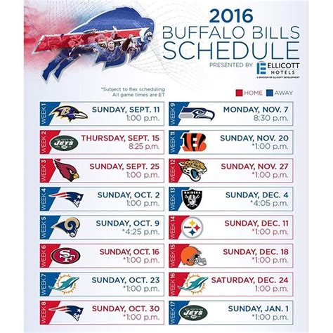Buffalo Bills Schedule Example Calendar Printable