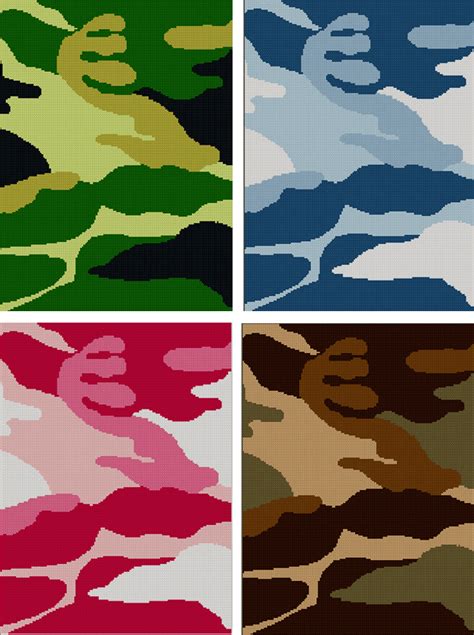 Camouflage Blanket Crochet Afghan Pattern Choose Color Afghan Pattern