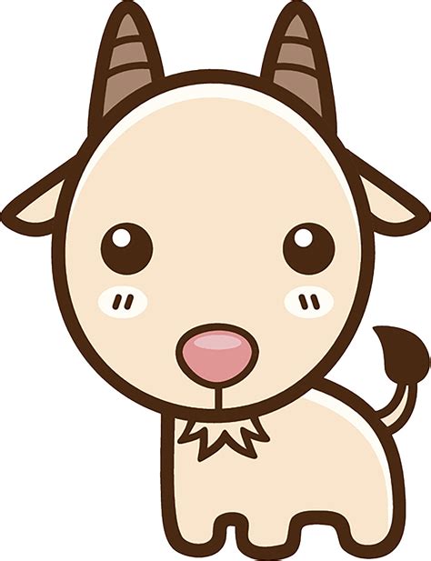 Cute Simple Kawaii Animal Cartoon Icon Goat Vinyl Decal