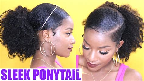How To Sleek Low Ponytail On Natural Hair Youtube