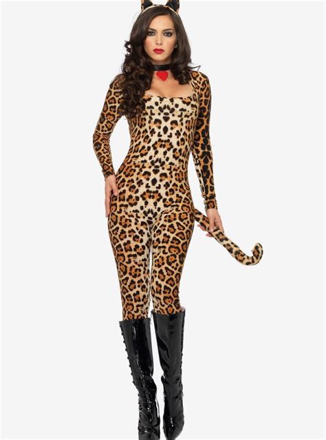 Leopard Print Catsuit Costume In 2020 Catsuit Costume Sexiest Costumes Costumes For Women