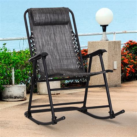 Rocking zero gravity rocking chair folding patio furniture clearance sale outdoor camp. Outsunny Folding Rocking Chair Outdoor Portable Zero Gravity Chair Grey on OnBuy