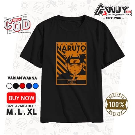 Jual Pakaian Baju Kaos Sablon Anime Uzumaki Naruto Karakter Naruto