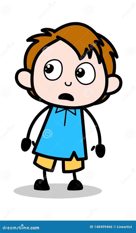 Shocked Expression School Boy Cartoon Character Vector Illustration
