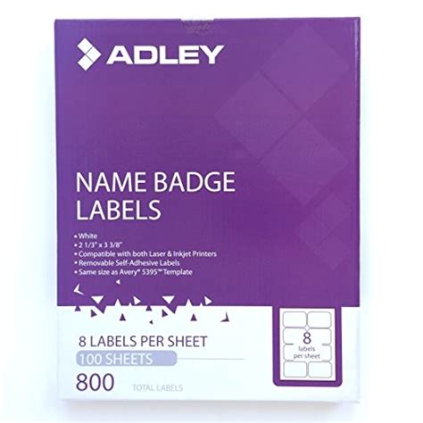 Avery White Adhesive Name Badges 8395 Template Adley Name Badge Labels