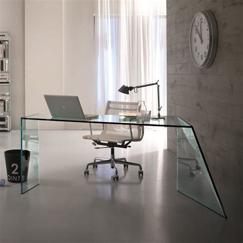 Lui Glass Desk With Wood And Metal Frame By Gallotti And Radice