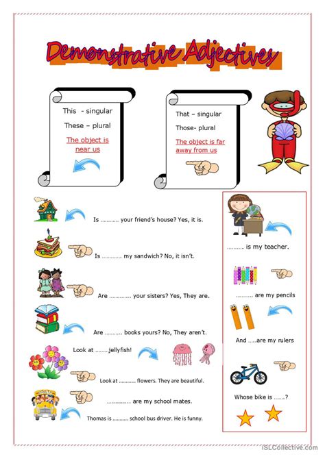 Demonstrative Adjectives In English Worksheet Pictures Small Letter