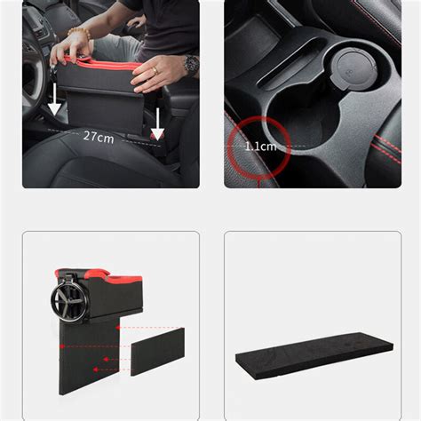 Favorable Car Seat Gap Storage Box Multi Function Leather Car Water Cup Holder Coins Storage Box