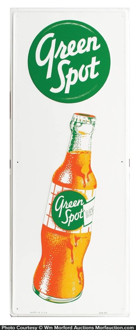 Green Spot Soda Sign Antique Advertising