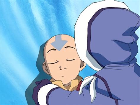 Aang Being Placed Against The Iceberg By Katara Avatar The Last