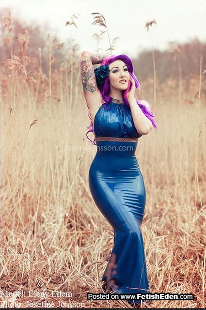 Latex Angels On Twitter Good Vibes Coming From This Inked Hottie In Blue Latex Dress Elegy