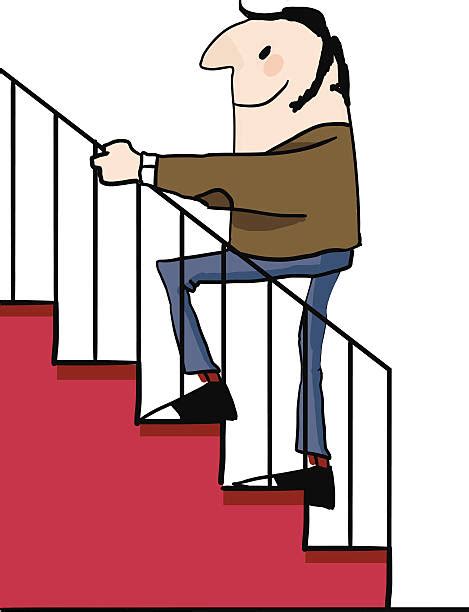 Man Walking Up Stairs Indoors Illustrations Royalty Free Vector