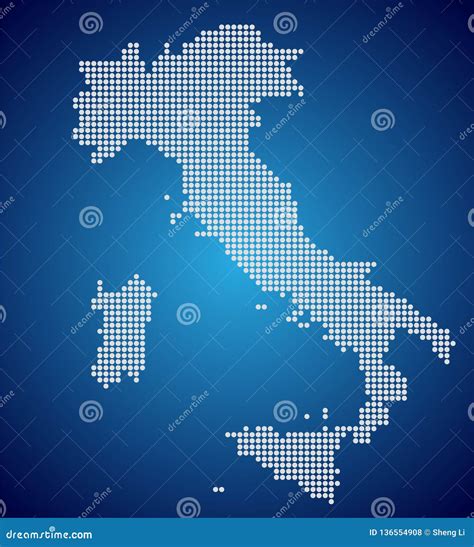 The Map Of Italy Pixel Stock Vector Illustration Of Business 136554908