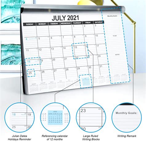 Large Academic 2022 2023 Desk Calendar 18 Months Desk Pad 17 X 12