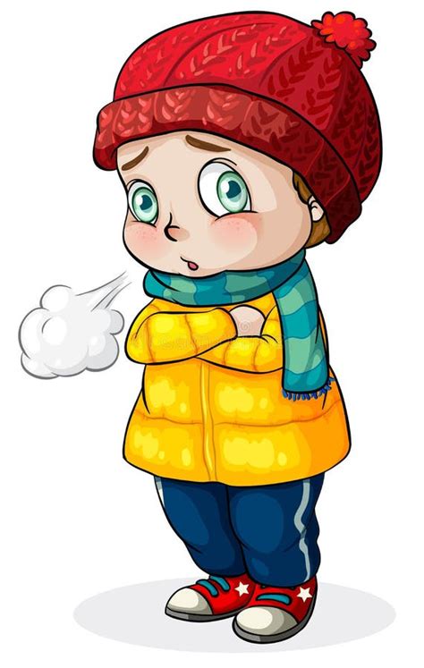 A Caucasian Baby Feeling Cold Stock Illustration Illustration Of