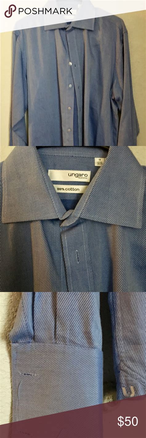 Ungaro Homme Dress Shirt Ungaro Homme Dress Shirt With French Cuffs