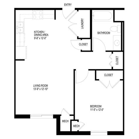 One Bedroom Floor Plan With Dimensions Floor Roma