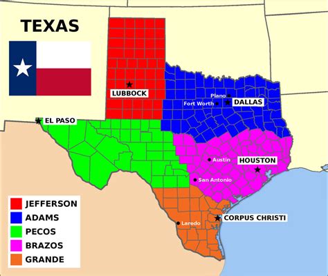 State Of Texas Split Into 5 States By Matritum On Deviantart