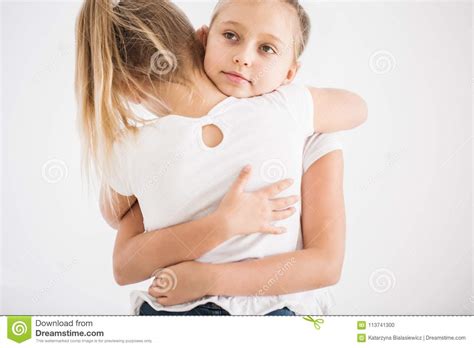 Girl Comforting Her Sister Stock Photo Image Of Sister 113741300