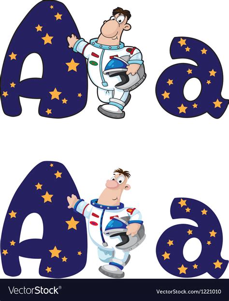 Letter A Astronaut Royalty Free Vector Image Vectorstock