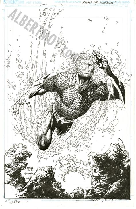 Albert Moy Original Comic Art Aquaman 80th Anniversary By Jim Lee