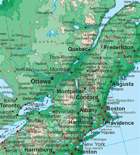 Northeast Us And Canada Map United States Map