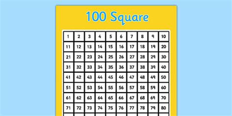 Printable 100 Square Grid Primary Resources Twinkl