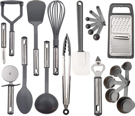 lux decor collection cooking utensils set kitchen accessories nylon cookware set kitchen