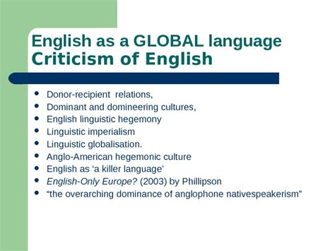 English As A Global Language World English